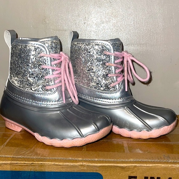 Glitter Lace Up Duck Boot - Picture 2 of 5